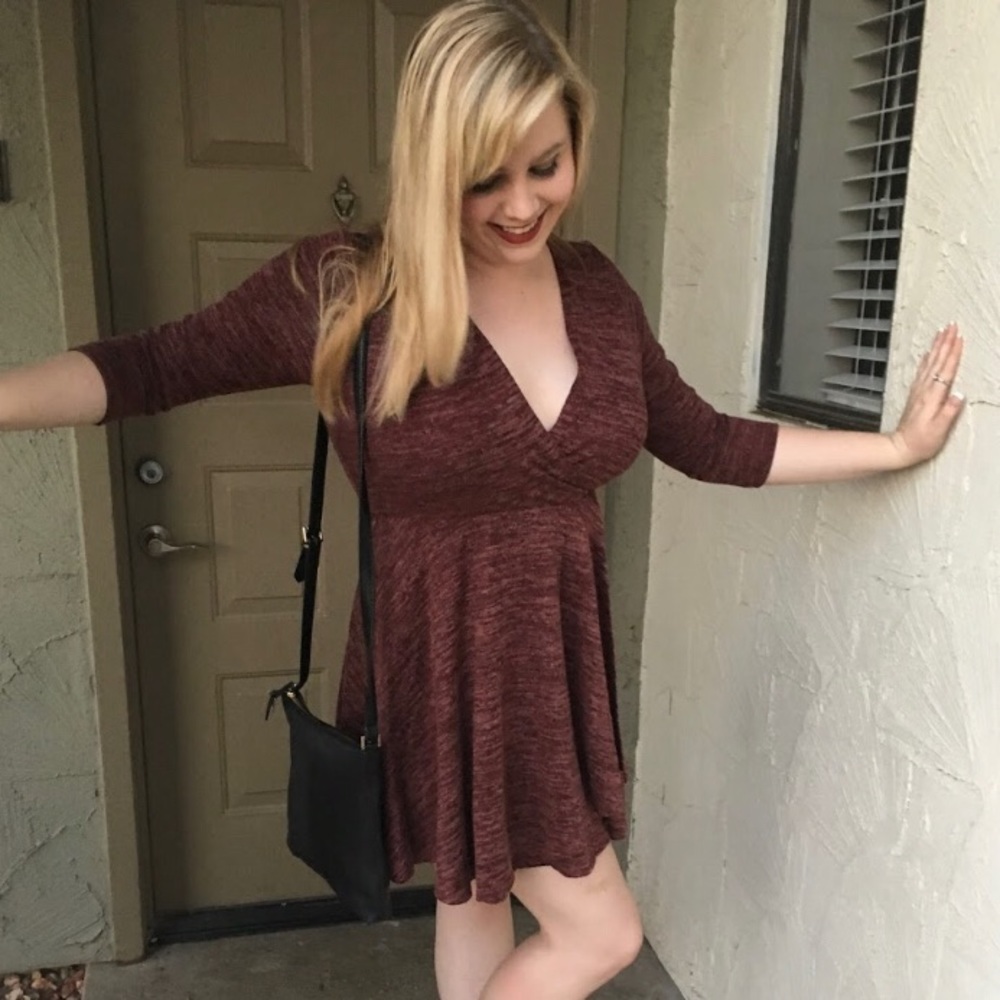 Heather Maroon Fall Dress